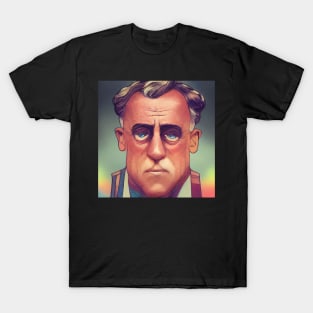 Franklin D. Roosevelt Portrait | American President | Comics style T-Shirt